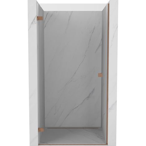 Mexen Lunar-B puerta de ducha abatible izquierda 85 cm, transparente, cobre cepillado - 832-085-000-65-00-L (1/5)