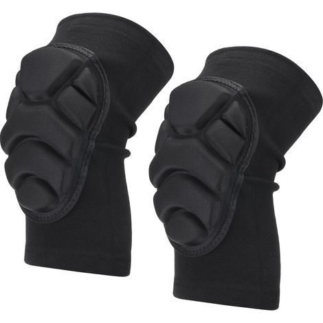 Genouillères M/L, Lot de 2 Épaisses Genouillères Antidérapantes en Éponge avec Coussin de Protection du Genou en Mousse Douce et Gel pour Hommes Femmes Travaux de Jardinage, Noir (1/5)