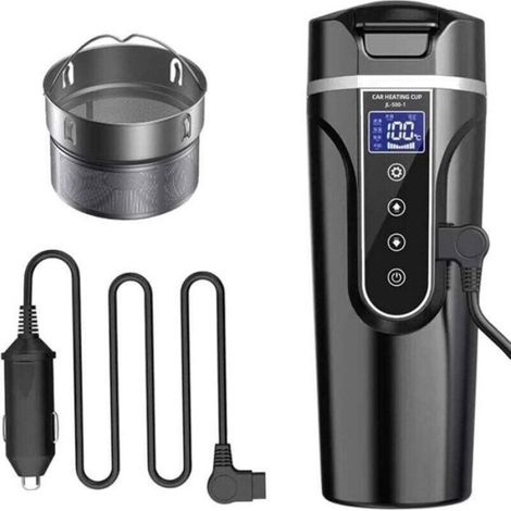 Bouilloire Voiture - 12 V / 24 V - Capacité 500 ml - Réservoir Acier Inoxydable 304 - Écran LCD - Pour Voiture Camion Camping - 1 Pièce (1/5)