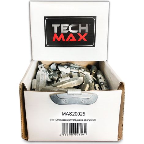 Masses jantes, universelle & acier X 100 - TechMax