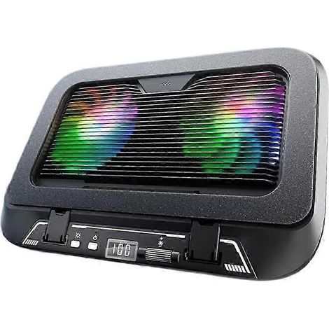 Nouveau refroidisseur pour ordinateur portable V21 à double ventilateur de 14 cm (14 à 17,3 pouces) avec éclairage réglable et pliable. Coo QAQ (1/5)