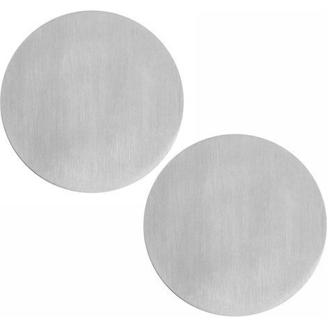 Lot de 2 Rosaces Rondes Acier Inoxydable Ø 55 mm Adhésif 3M Pour Porte Meuble (1/5)