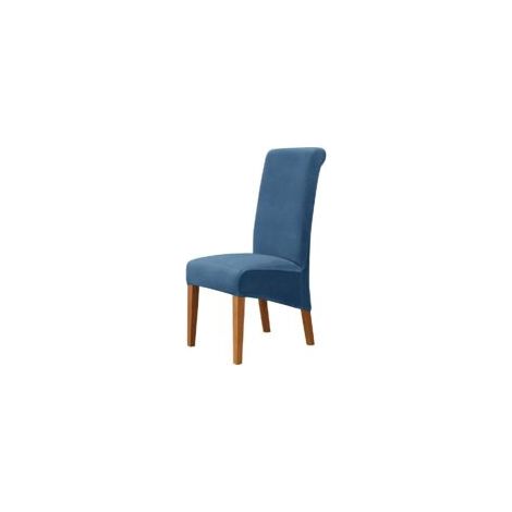 Fundas de terciopelo XL para sillas de comedor, funda elástica suave para sillas de comedor grandes, protector de silla Parsons extraíble y lavable, 2 piezas, azul - Crezuo