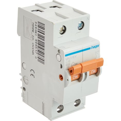 HAGER MN516V  Interruttore MN 1P+N 16A curva C (1/2)