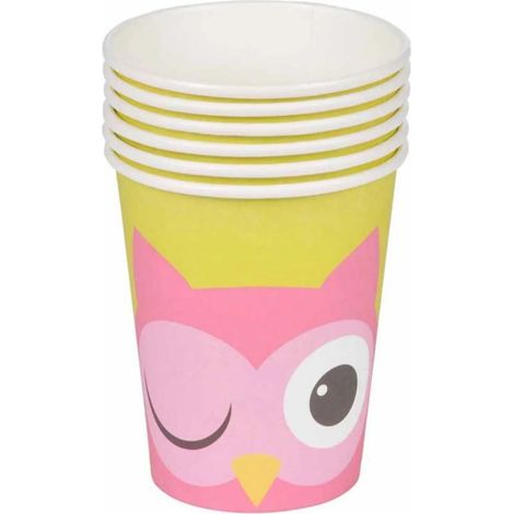 Set de 6 gobelets en papier Jolie chouette