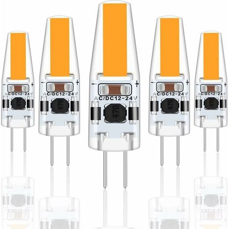 G4 LED 3W 12V AC/DC Ampoules, G4 3W LED Équivalent 30W Ampoule Halogène, 300LM, Blanc Chaud 2700K, Non Dimmable, Lot de 5 (1/4)