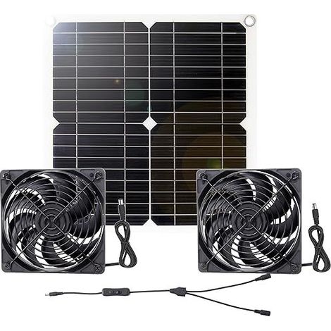 Solarventilator-Abluftventilator-Kit, 12-W-Solarladepanel mit Hochgeschwindigkeits-Abluftventilator