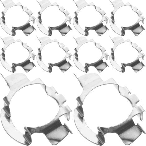 10 Pièces Support D'ampoule LED en Fer Argenté, Douille Résistante pour Fixation Stable et Montage Simple, Accessoires Voiture pour Phare LED (1/5)