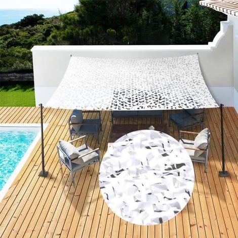 Voile d'ombrage - Blanc - 4 4m - Camping Couverture Voiture Anti Solaire (1/4)
