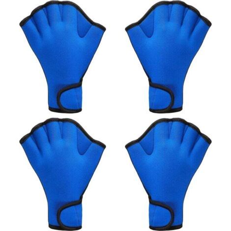 2 paires de gants de natation Aqua Fit Gants d'entraînement de natation Gants en néoprène Webbed Fitness Gants d'entraînement de résistance à l'eau pour la natation et la plongée avec dragonne (1/4)