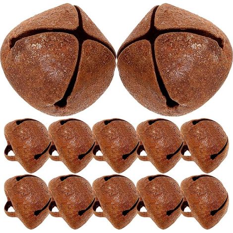 50 Pièces Cloche Décorative Vintage Rouillée en Fer pour Noël, (1/5)
