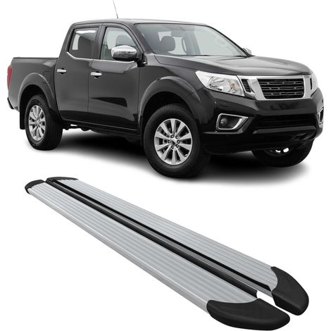 Marchepieds Latéraux pour Nissan Navara D23 Double Cab 2016-2025 Alu Argent 2Pcs