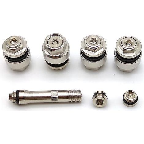 Ecleanfy - Lot de 7 valves de pneu invisibles universelles en métal chromé, à montage encastré, pour jantes de voiture avec trou de 11,5 mm (1/5)
