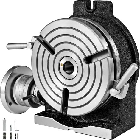 VEVOR 200mm Tavola Rotante HV8 Tavola Rotante Orizzontale-Verticale con Piastra Divisoria 8pollici 3-Slot per Fresatrice per Foratura Fresatura con Chiavi e Viti