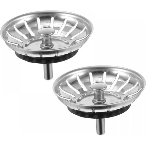Bonde d'évier, bonde universelle pour évier de cuisine, bonde d'évier, acier inoxydable, diamètre 81 mm(2 pièces) (1/5)