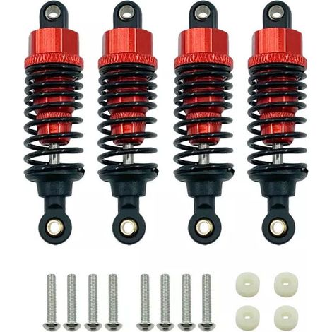 4Pcs Alloy Shock Absorber Damper Set for TT01-01 TT02 1/10 RC Car Upgrade Parts, Red (1/4)