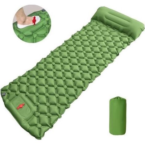 Matelas de Camping Autogonflant Ultraléger 190x 60x 5cm Tapis de Camping avec Oreiller Étanche Matelas Gonflables Unique Portable pour Voyage, Plage, la Randonnée (1/5)