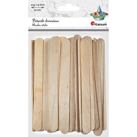 Palitos rectos de madera de 9x113 mm, 70 unidades