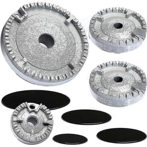 Ensemble de chapeau de cuisinière amélioré, couvercle de brûleur de plaque de cuisson, compatible avec la plupart des brûleurs de cuisinière (1/4)