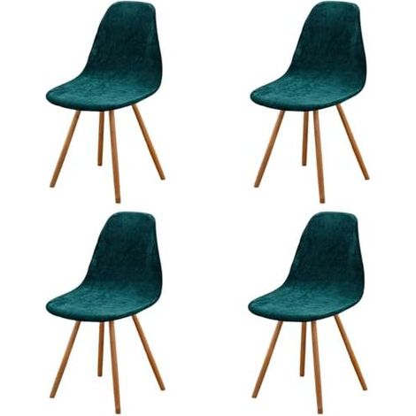 Housse de Chaise Scandinaves Lot de 4, Extensible Vert Housse de Chaise de Salle à Manger, Velours Universelle Couverture de Chaise sans Accoudoirs pour Décoration de Salon Cuisine Maison (1/5)