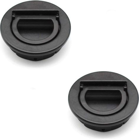 2 Pièces Trappes Affleurantes, Poignée de Trappe de Bateau, Marine Poignée pour Tiroirs, Armoires, Noir,41.2cm (1/3)