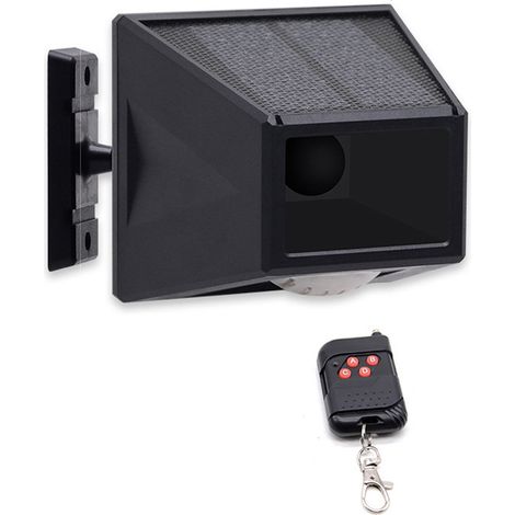 Solar-Alarmleuchte mit Bewegungsmelder, 129-dB-Sirene, LED-Blitzlicht, 433-MHz-Funkfernbedienung, IP65 wasserdicht, wiederaufladbar für Bauernhof, Villa, Hof, Schuppen