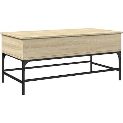 Maison Exclusive - Mesa de centro madera ingeniería metal roble S
