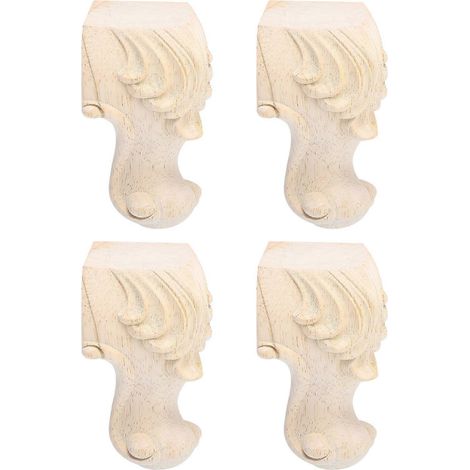 Pieds de table en bois massif sculpté, ensemble de 4 pièces, pour usage domestique. (1/5)