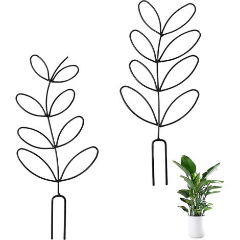 CCYKXA  2er-Pack Mini-Metallrankgitter für Zimmerpflanzen, Rankhilfe für Kletterpflanzen, geeignet für Innen- und Außenpflanzen, elegantes Design (Schwarz)