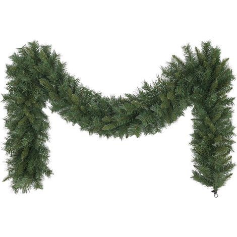 Guirnalda navideña INHHUB de 270 cm - Decoración navideña verde - Guirnalda como corona navideña - Guirnalda gigante de abeto artificial para exterior e interior, estilo americano, 300 ramas (1/5)