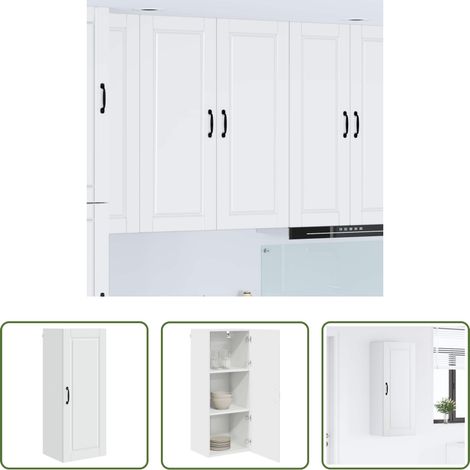 vidaXL Küchenwandschrank -  Küchenschrank mit Regal Weiß 40 x 31 x 100 cm Holzwerkstoff (1/5)