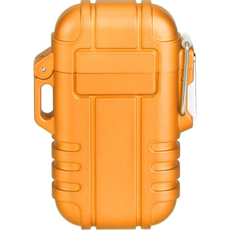Briquet à gaz portable étanche anti-vent allume-cigarette pour fumeur cigares cigarettes (Orange) (1/5)