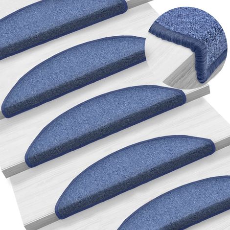 Marches d'escalier, 15 pièces, 56 x 17 x 3 cm, bleues, semi-circulaires (1/5)
