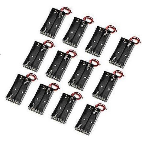 12 porte-piles câblés pour 2 piles AA 1,5 V, boîtier en plastique-5.76X3.00X1.55CM (1/2)
