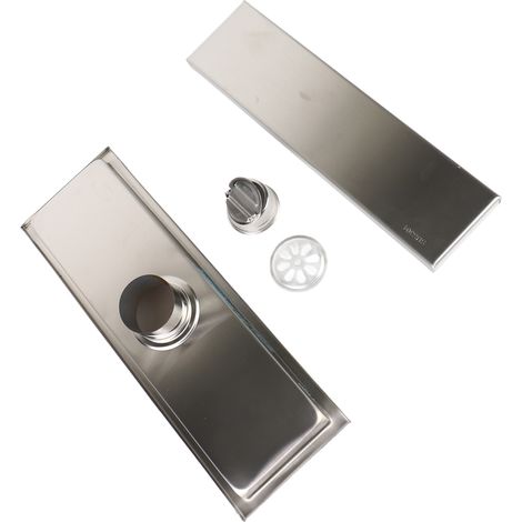 Caniveau de douche linéaire en acier inoxydable antirouille et résistant aux rayures, amovible et long, pour salle de bain et toilettes. (1/5)