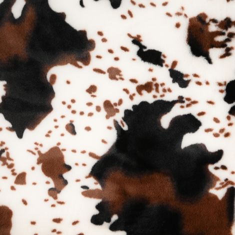 Tissu d’ameublement doux à motif peau de vache Marron Foncé 150 cm (1/2)