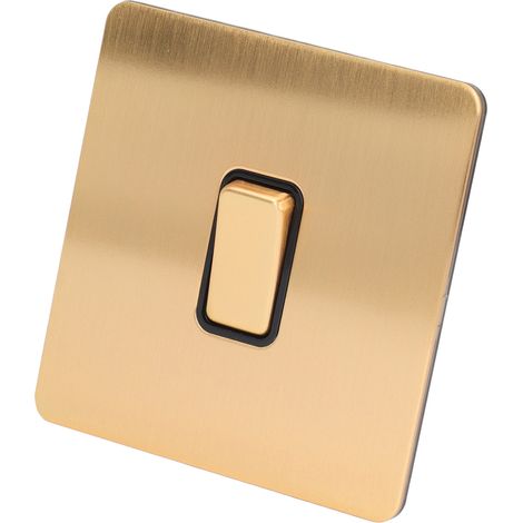 Interruttore a pulsante con placca in finta oro, pannello in acciaio inossidabile, doppio comando, interruttore a pulsante a parete per casa, ufficio, hotel, appartamenti