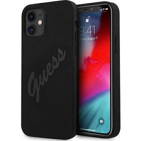 Custodia per iPhone 12 Mini Guess Script Vintage Black (1/5)