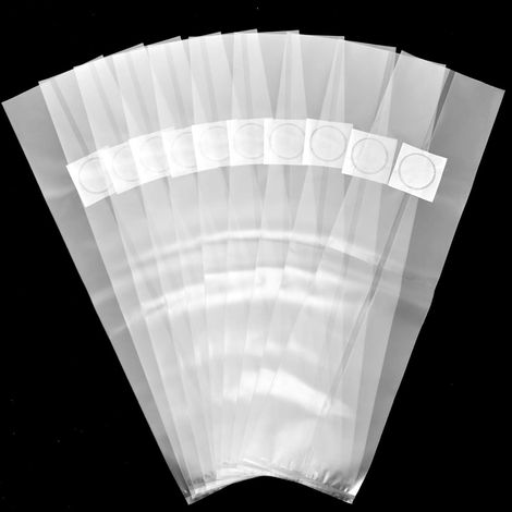 10 Pièces Sac de Culture pour Champignons, 25 x 50 cm PP Sac pour Substrat Champignons, Filtre de 0,5 Micron, 0,06 mm D'épaisseur, Mushroom Grow Bag, Accessoires pour Champignons (1/5)