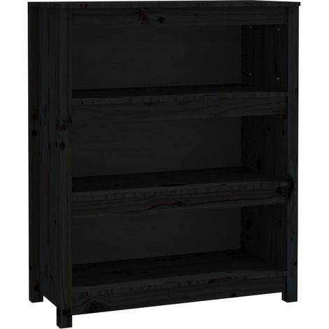 Maison Exclusive - Bücherregal Schwarz 80x35x97 cm Massivholz Kie