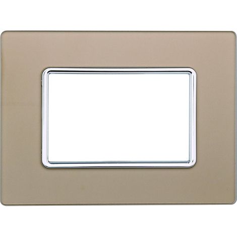 Kompatible Abdeckrahmen Bticino Matix 3 module Glas Gold Farbe (1/2)