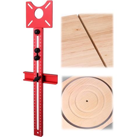 Compas de fraisage réglable en aluminium, gabarit de fraisage multifonctionnel pour cercles et lignes droites - Rayon 90mm à 370mm - Compatible avec Makita Marque : QWORK (1/5)