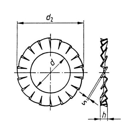 100 Rondelles à dents A3.2 Toolcraft D6798 S59676 (1/2)