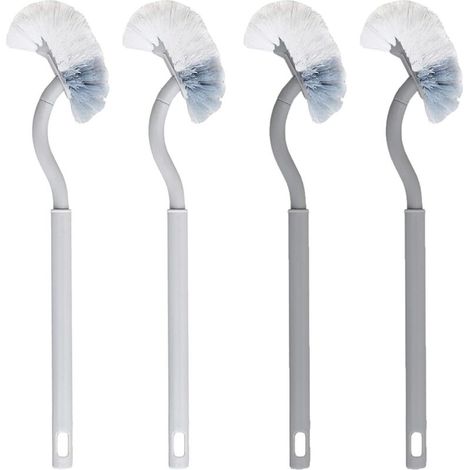 4pcs Brosses De Toilette Courbées Brosse De Toilette De Nettoyage Double Face Brosse De Toilette À Manche Plus Long Brosses De Toilette Nettoyage De Décontamination Brosse De Toilette en Inférieure