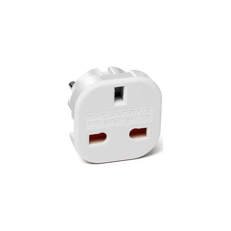 Adaptateur vers prise de voyage Prise de type G vers 2 broches européenne Modèle C E F Blanc (1/5)