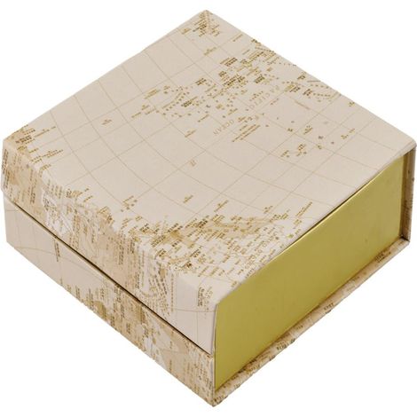 L'Arcolaio Scatola Degustazione Mappamondo 12,8 x 13,4 x 4 Cm Bianco Oro 1 Pz (1/2)