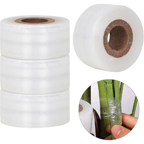 Sollbry 4pcs 120mx3cm Plante Greffage Ruban, Transparent Extensible Bande Barrière Bandes de Auto-adhésif pépinière Rubans de Greffage, Biodegradables Ruban Réparation pour Plantes Arbres Fruitiers de (1/5)