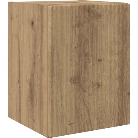 Mueble TV de pared moderno minimalista 30 x 31 x 40 cm con almacenamiento de madera contrachapada roble artesanal 020054948 (1/5)