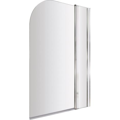 6mm Toughened Safety Glass Reversible Shower Bath Screen with Fixed Panel - Chrome (1/5)