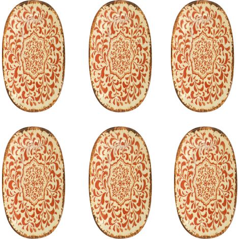 Lot de 6 assiettes ovales 23,5cm en porcelaine, PALAZZO (1/4)